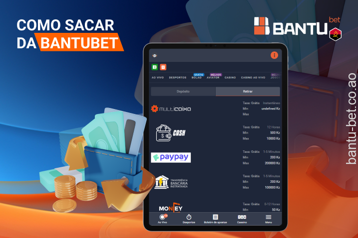 Guia passo a passo sobre como levantar fundos do Bantubet Angola