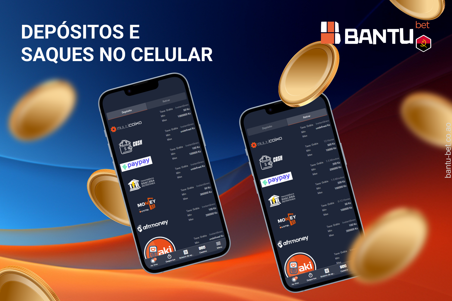 O aplicativo Bantubet torna os depósitos e saques fáceis e seguros