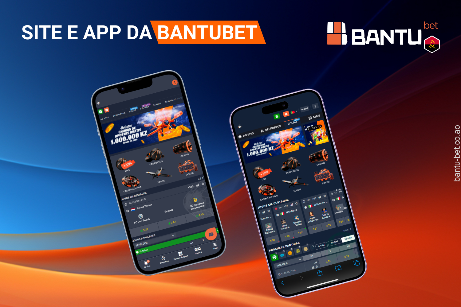 Desfrute de apostas desportivas e jogos de casino através do site Bantubet e da minha aplicação